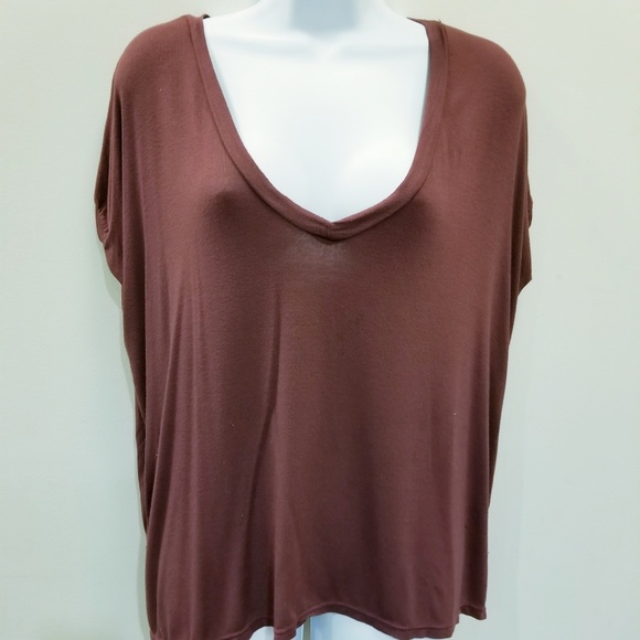 Brandy Melville Tops - BRANDY MELVILLE Oversized V-Neck T-shirt